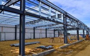 Side view of a new Industrial Construction factory