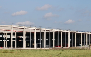 Side view of an Industrial Construction site